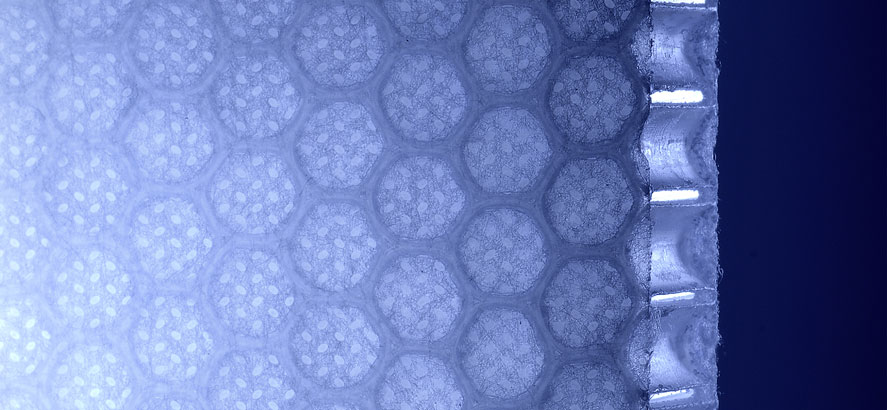 Tubus honeycombs with polyester fleece 